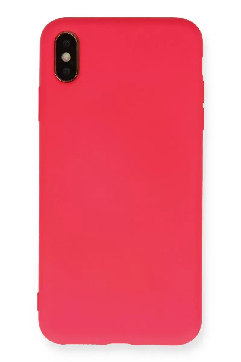 Newface İphone Xs Max Kılıf Nano İçi Kadife Silikon - Koyu Pembe