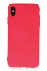 Newface İphone Xs Max Kılıf Nano İçi Kadife Silikon - Koyu Pembe