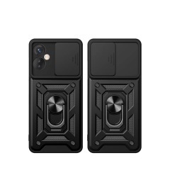 İnfinix Hot 30 4g Kılıf Pars Lens Yüzüklü Silikon - Siyah