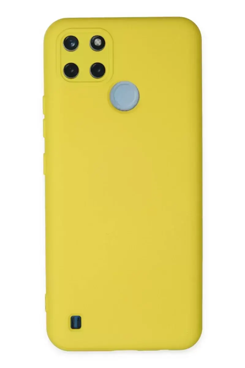 Newface Realme C25y Kılıf Nano İçi Kadife Silikon - Sarı