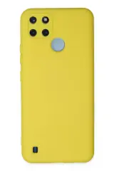 Newface Realme C25y Kılıf Nano İçi Kadife Silikon - Sarı