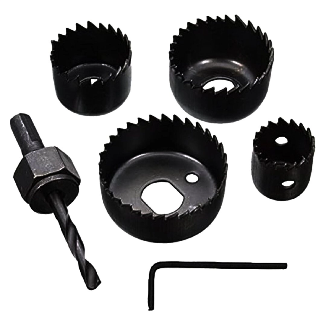 6 Parça Buat Açma Panç Seti 32-38-44-54mm & 3/8 Hex Anahtar Metal Ahşap Plastik Delik Açma