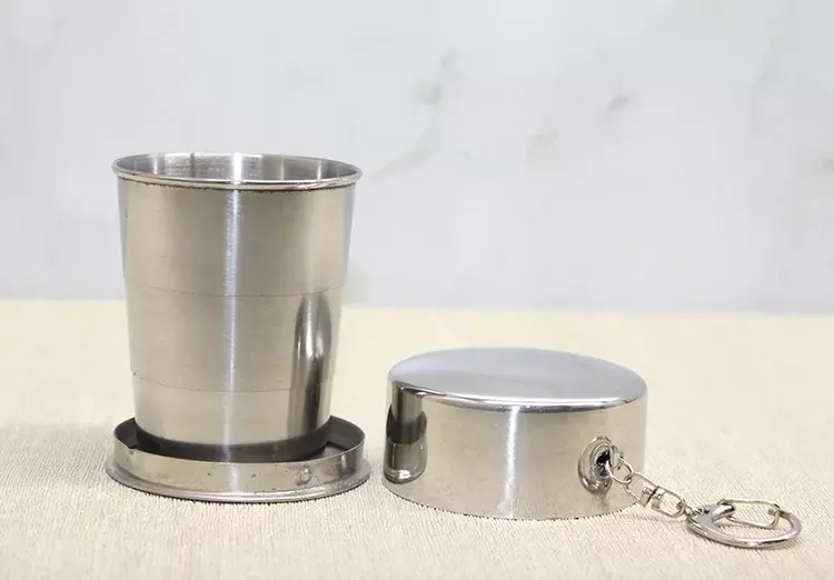 Katlanabilir Tekli Paslanmaz Çelik Shot Bardak - Model 2