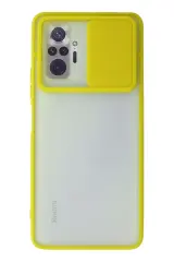 Newface Xiaomi Redmi Note 10 Pro Kılıf Palm Buzlu Kamera Sürgülü Silikon - Sarı
