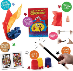 7 Parçalık Lüks Sihirbazlık Seti ( Defter-mendilli Parmak-deste-iskambil-sigara-kaybolan Kupa-mendil )