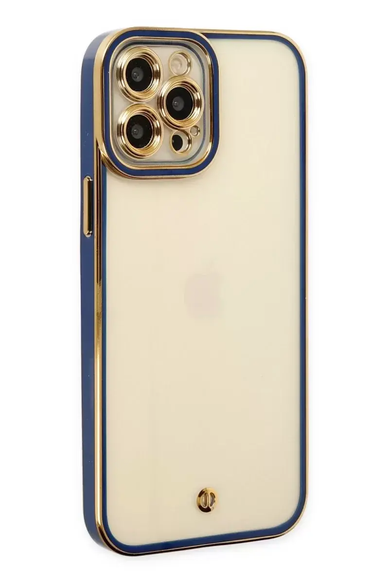 Newface İphone 12 Pro Kılıf Liva Lens Silikon - Mavi
