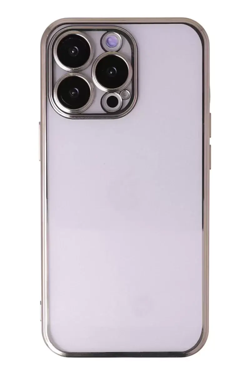 Newface Apple İphone 13 Pro Max Kılıf Razer Lensli Silikon - Gold