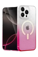 Newface Apple İphone 15 Pro Pummel Shiny Magsafe Kapak - Pembe