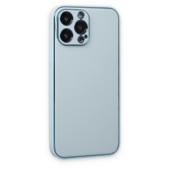 İphone 14 Pro Kılıf Coco Deri Silikon Kapak - Sky Blue