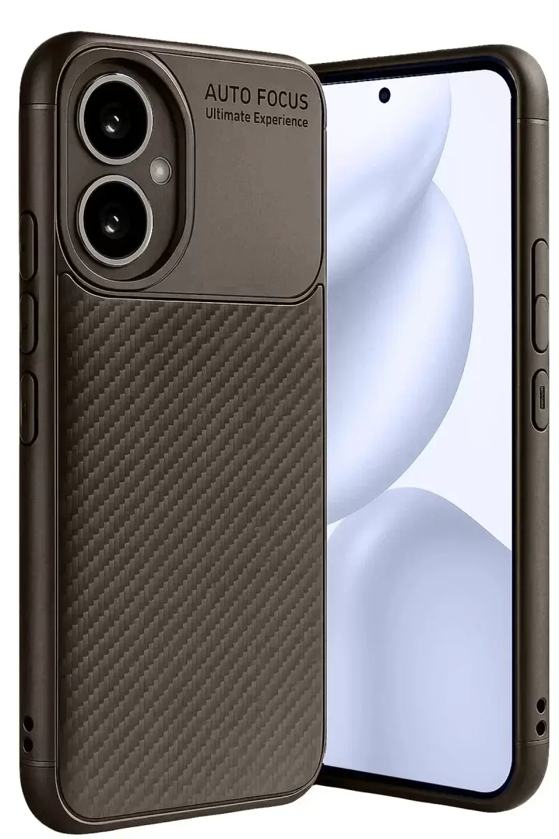 Newface Honor 400 Kılıf Auto Focus Karbon Kapak - Kahverengi