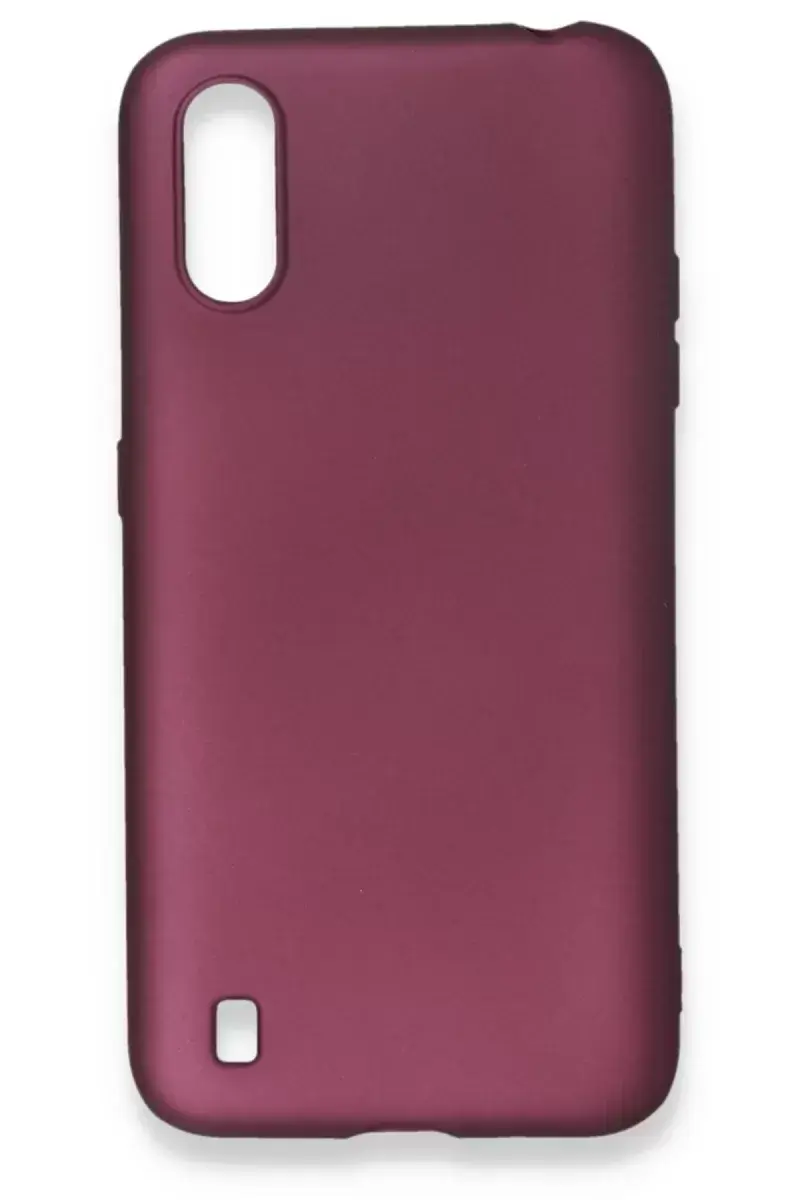 Newface Samsung Galaxy A01 Kılıf First Silikon - Mürdüm