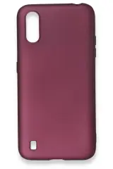 Newface Samsung Galaxy A01 Kılıf First Silikon - Mürdüm