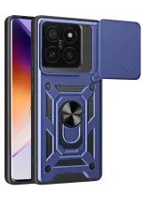 Newface Xiaomi Mi 14t Pro Kılıf Pars Lens Yüzüklü Silikon - Lacivert