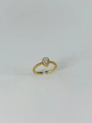 14 K Gold Kaplama Zirkon Taşlı Yüzük