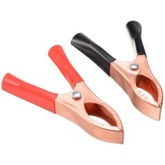 Mini Akü Takviye Batarya Maşası Krokodil Kıskaç Yalıtımlı Siyah Kırmızı 1 Takım Set