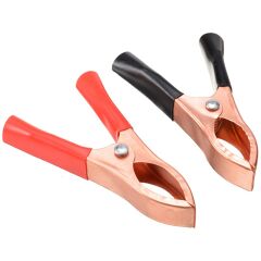 Mini Akü Takviye Batarya Maşası Krokodil Kıskaç Yalıtımlı Siyah Kırmızı 1 Takım Set