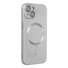 İphone 14 Plus Kılıf Moshi Lens Magneticsafe Silikon - Gümüş