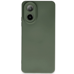 Oppo A38 Kılıf Nano İçi Kadife Silikon - Koyu Yeşil