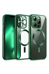 Newface İphone 12 Pro Kılıf Kross Magneticsafe Kapak - Koyu Yeşil