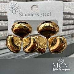 Taşsız Gold Kaplama Küpe