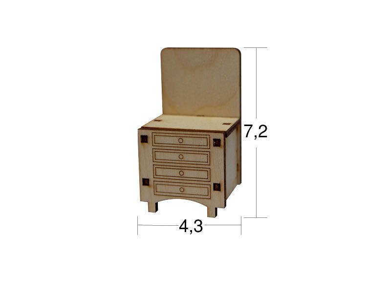 Ahşap Minyatür Şifonyer N:MN20