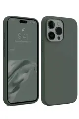 Newface İphone 15 Pro Kılıf First Silikon - Koyu Yeşil