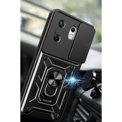 İnfinix Zero 30 4g Kılıf Pars Lens Yüzüklü Silikon - Siyah