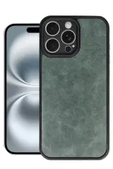 Newface Apple İphone 16 Pro Max Kılıf Aras Deri Kapak - Koyu Yeşil