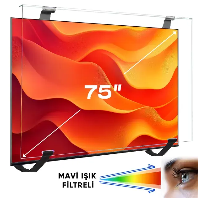 Weko Wk-29929 75'' Mavi Işık Filtreli Tv Ekran Koruyucu Darbeye Dayanıklı 2mm Optik Difüzörlü