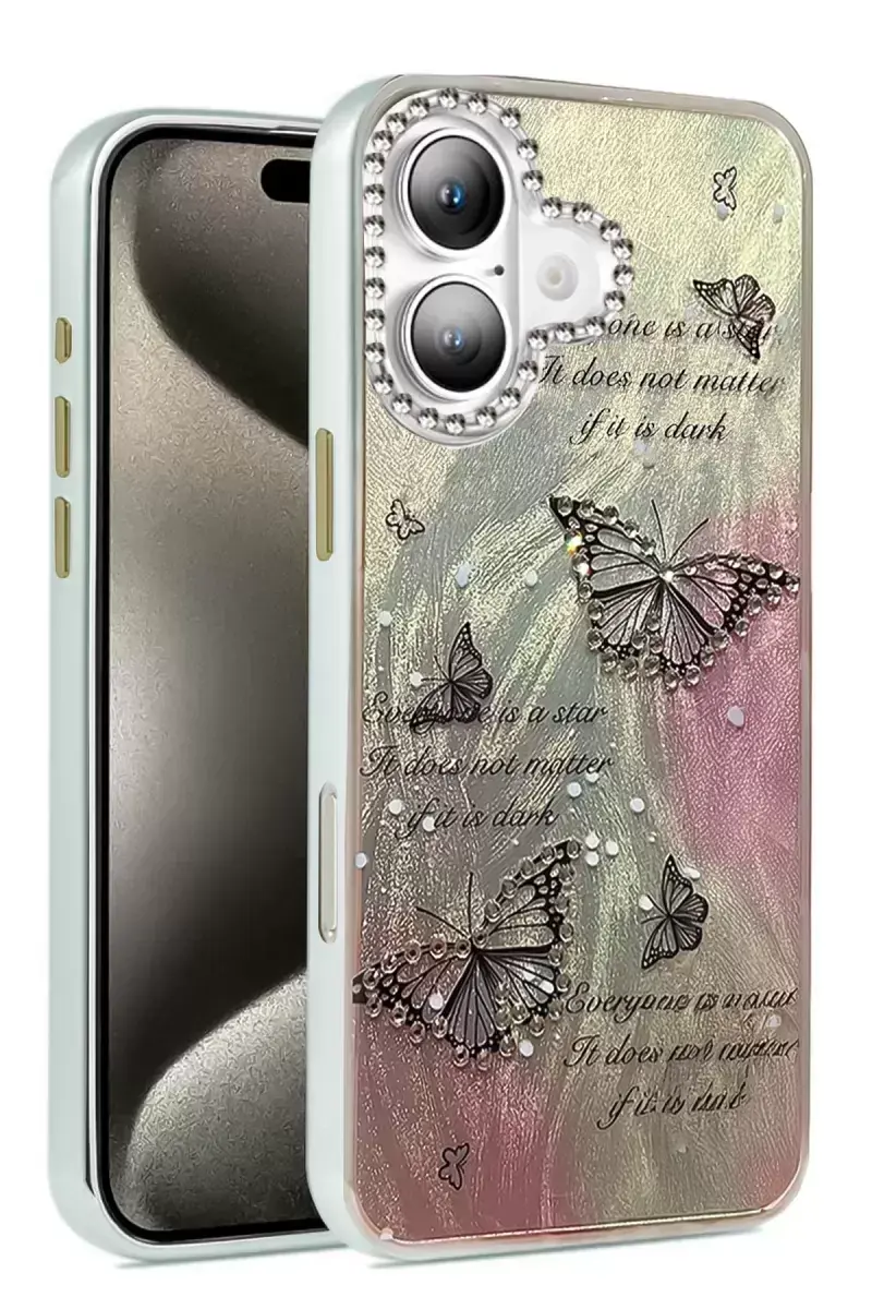 Newface İphone 16 Kılıf Blade Aynalı Desenli Kapak - Desen 6