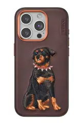 Venco İphone 15 Pro Perma Desenli Kapak - Koyu Kahve