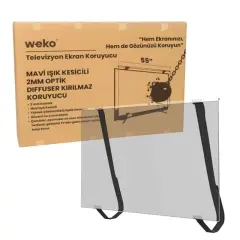 Weko Wk-29927 55'' Mavi Işık Filtreli Tv Ekran Koruyucu Darbeye Dayanıklı 2mm Optik Difüzörlü