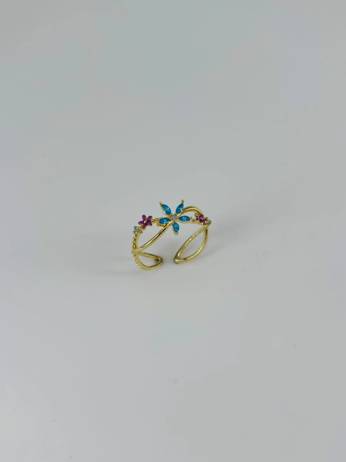 14 K Gold Kaplama Zirkon Taşlı Yüzük