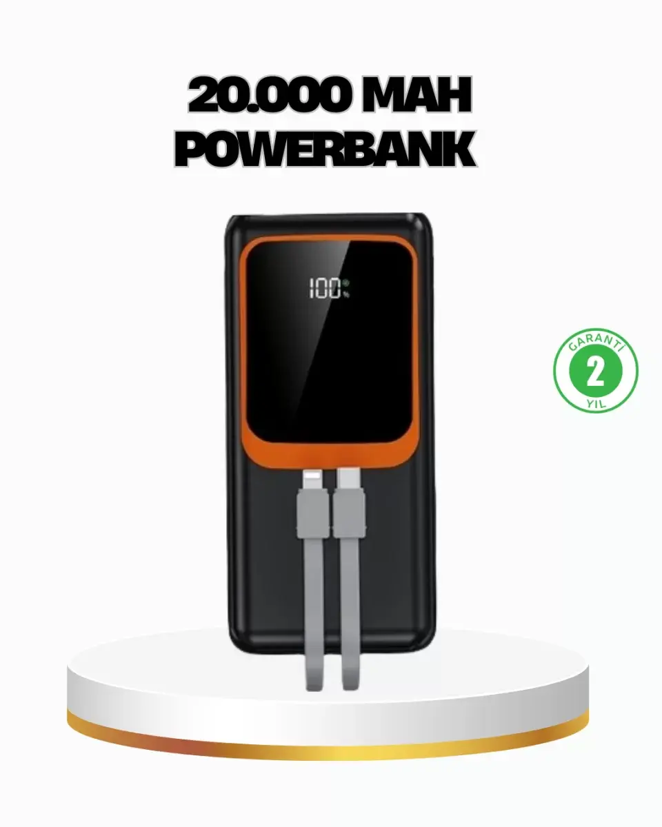 Powerbank 20000 Mah 22.5w Hızlı Şarjlı Ve Kompakt Çoklu Kablo Çıkışlı