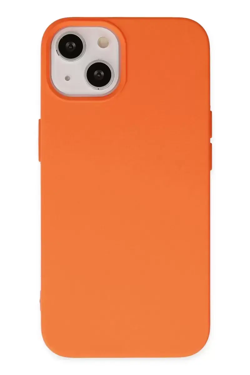 Newface Apple İphone 14 Kılıf Nano İçi Kadife Silikon - Turuncu