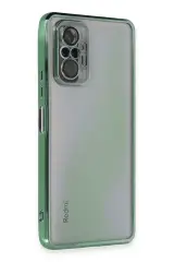Newface Xiaomi Redmi Note 10 Pro Kılıf Razer Lensli Silikon - Yeşil