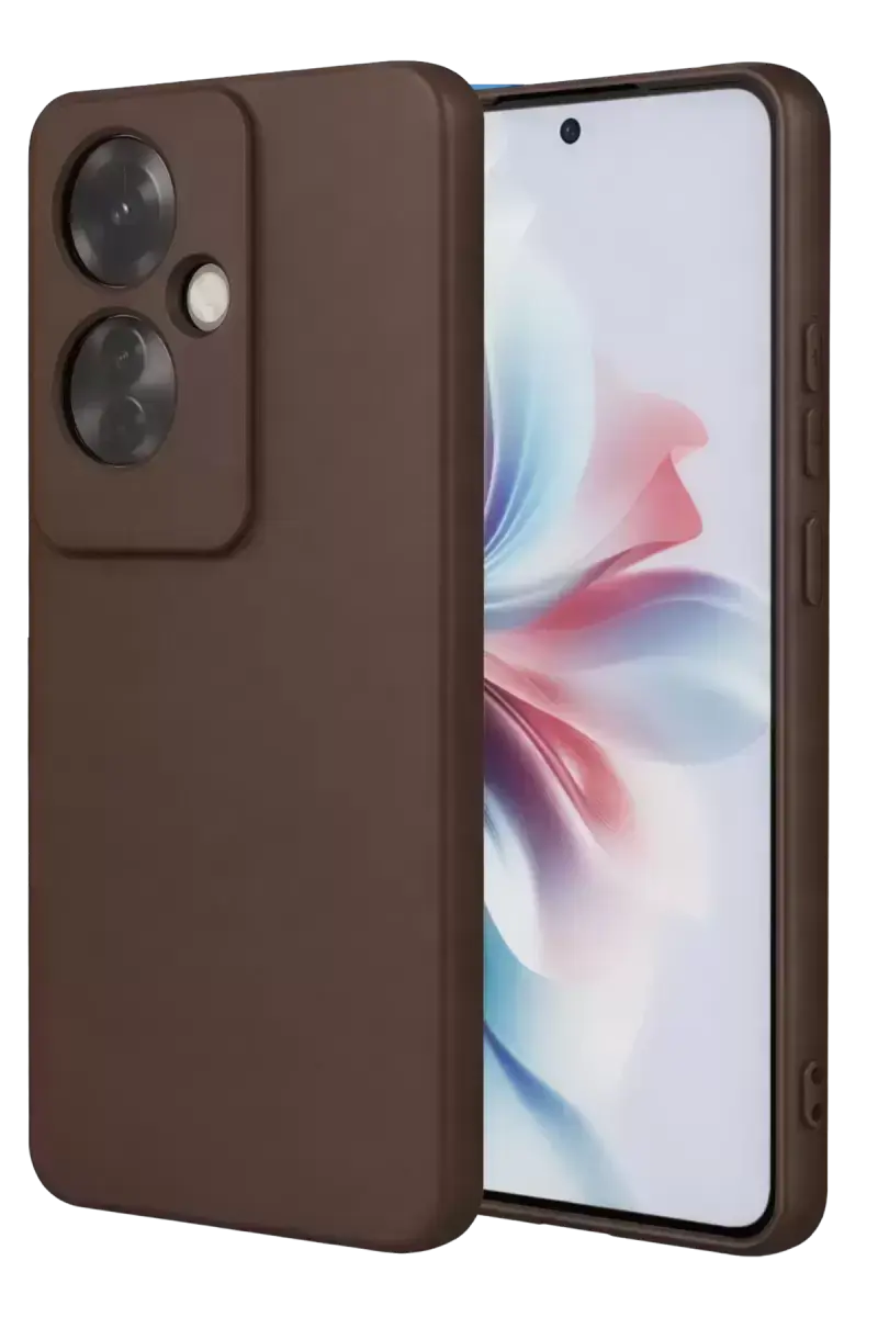 Newface Oppo Reno 11f Kılıf First Silikon - Kahverengi