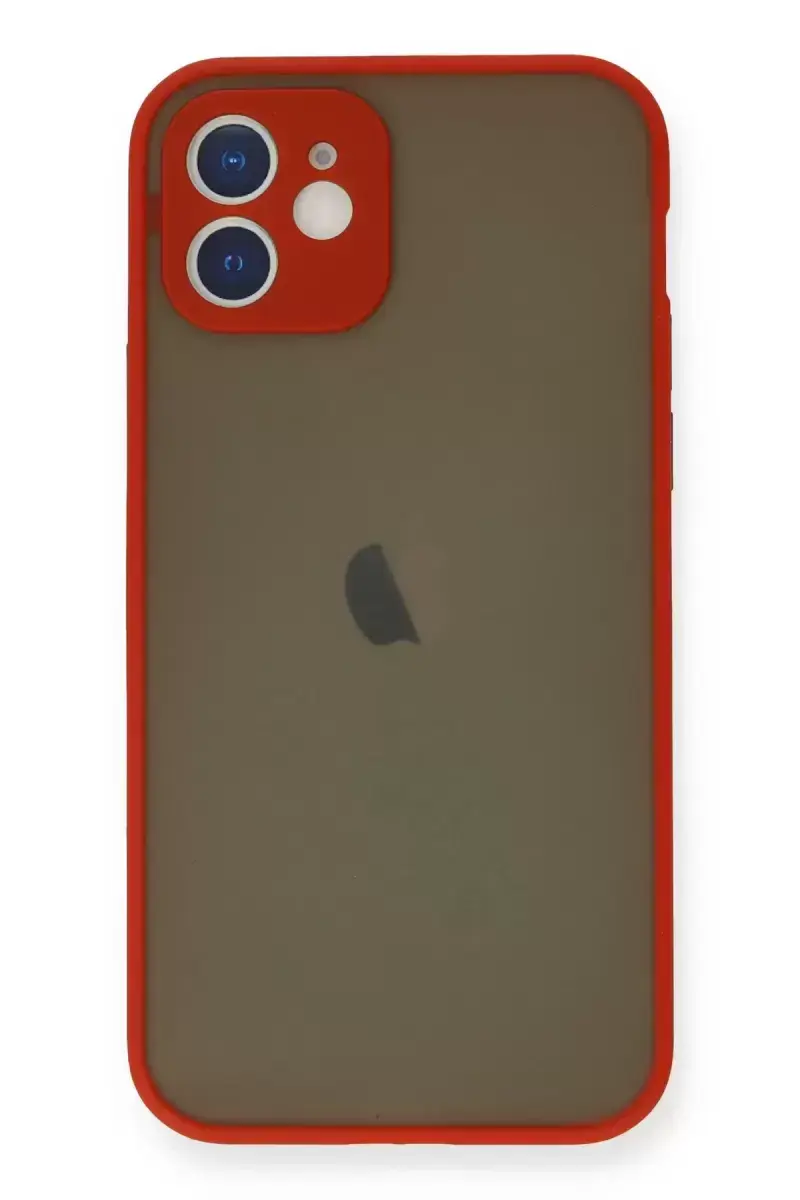 Newface İphone 12 Mini Kılıf Montreal Silikon Kapak - Kırmızı