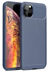 Newface Apple İphone 11 Pro Kılıf Auto Focus Karbon Kapak - Lacivert