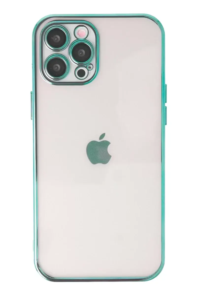 Newface Apple İphone 12 Pro Max Kılıf Razer Lensli Silikon - Yeşil