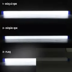 Powermaster T550 50cm 60w Çubuk Portatif Led Işıldak Şarjlı Tüp Lamba 1500mah