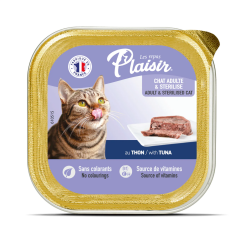 Plaisir Yetişkin Kısırlaştırılmış Ezme Kedi Konservesi Tuna Balıklı 100 Gr