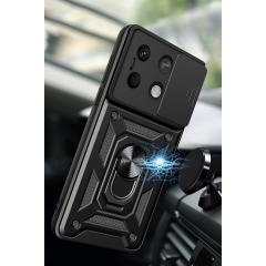 Xiaomi Poco X6 Pro Kılıf Pars Lens Yüzüklü Silikon - Yeşil
