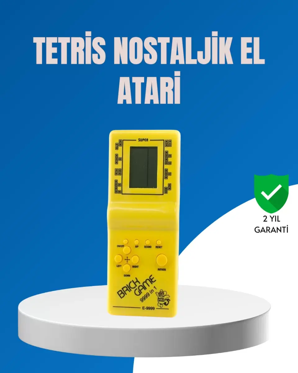 Mini Tetris El Aterisi – Taşınabilir Retro Oyun Konsolu, Pil İle Çalışan Klasik Model