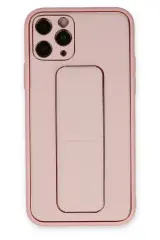 Newface İphone 11 Pro Max Kılıf Coco Deri Standlı Kapak - Pembe
