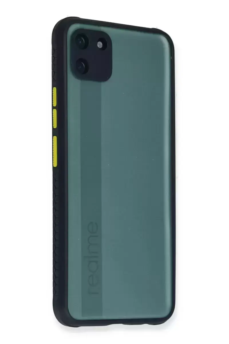 Newface Realme C11 Kılıf Miami Şeffaf Silikon - Lacivert