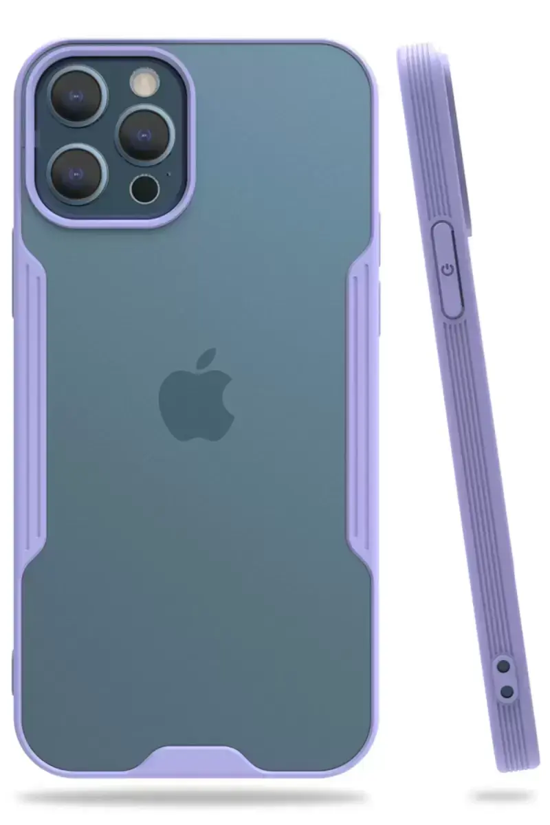 Newface İphone 12 Pro Max Kılıf Platin Silikon - Lila