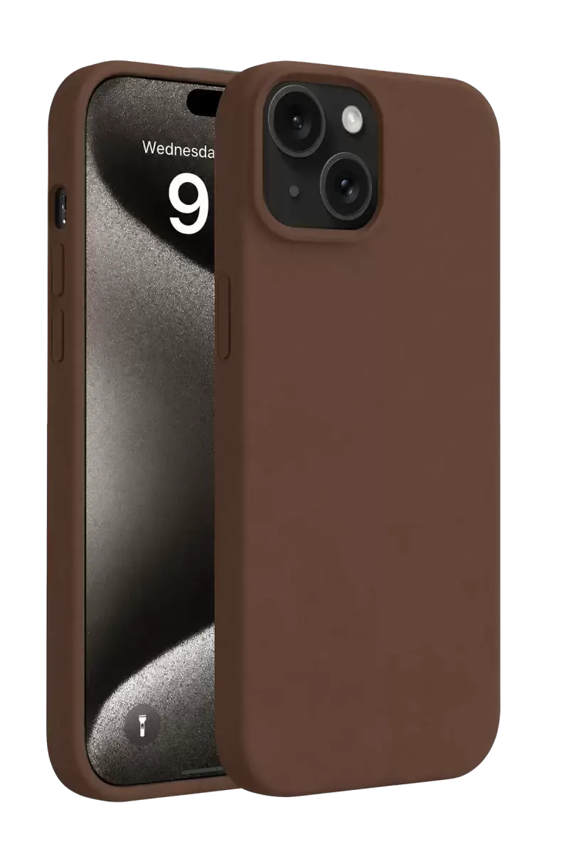 Newface Apple İphone 15 Kılıf First Silikon - Kahverengi