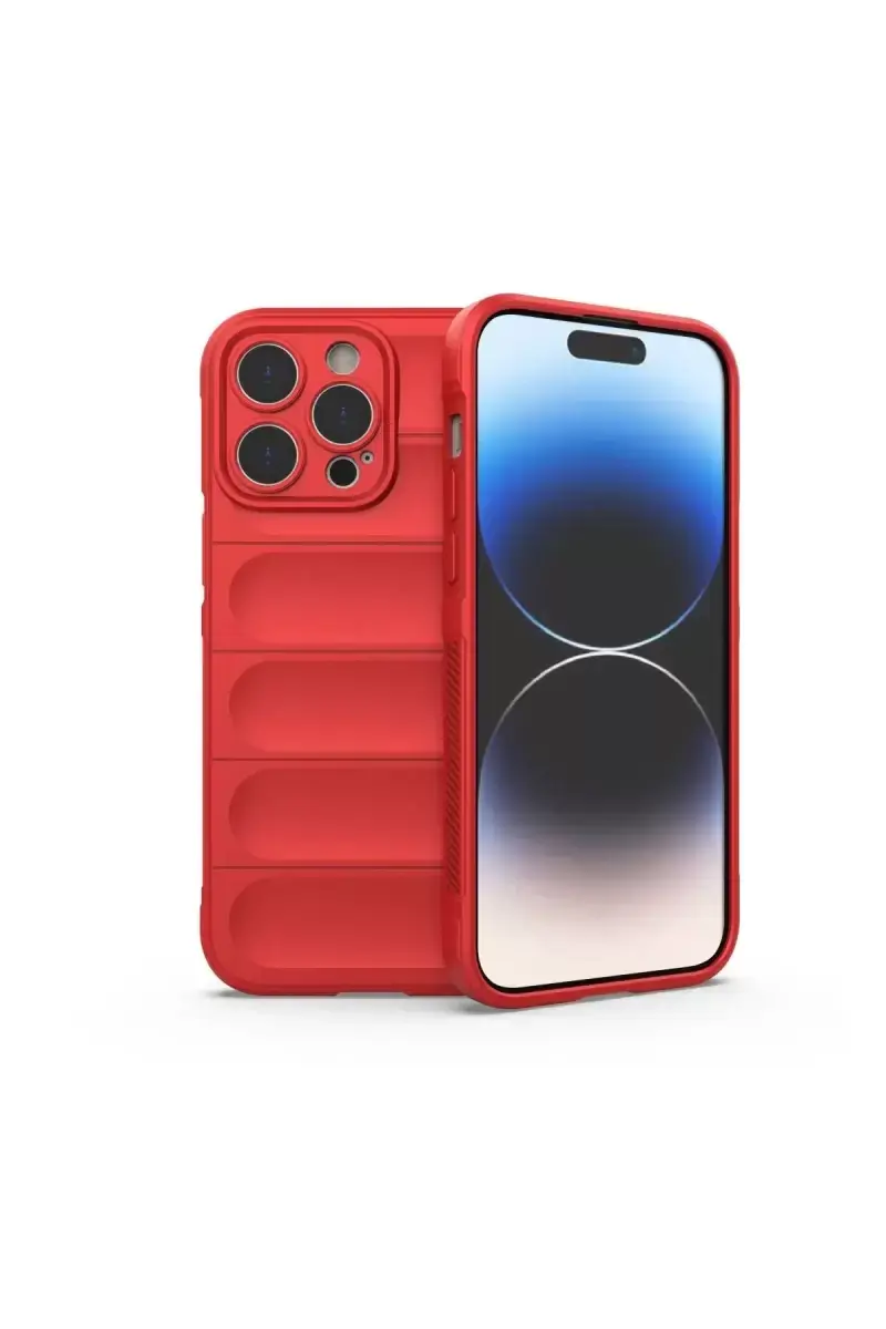 Newface Apple İphone 15 Pro Kılıf Optimum Silikon - Kırmızı