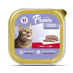 Plaisir Biftek (Sığır) Etli Pate Kısırlaştırılmış ve Yetişkin Kedi Yaş Maması 100 Gr